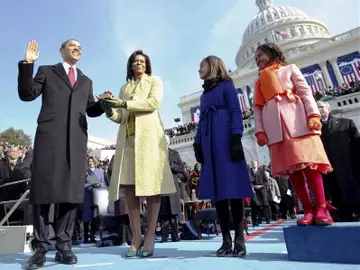 Barack Obama, durante su toma de posesión en 2009 Barack Obama, durante su toma de posesión en 2009
