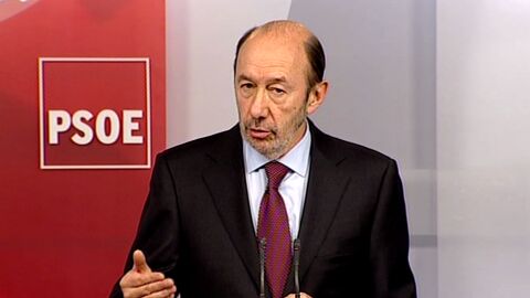 El l&iacute;der del PSOE, Alfredo P&eacute;rez Rubalcaba