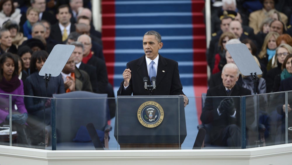 Obama durante su discurso de investidura