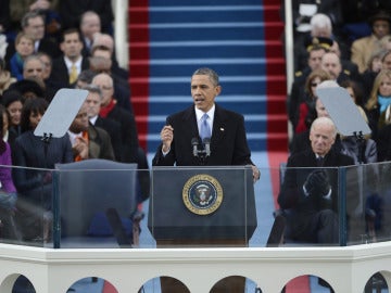 Obama durante su discurso de investidura