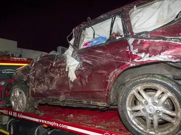 El vehículo de 'El Juli' tras sufrir un accidente El vehículo de 'El Juli' tras sufrir un accidente