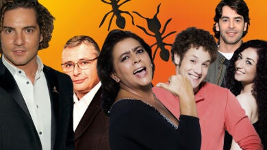 Daniel Diges, María del Monte,Ángeles Muñoz, Michael Robinson, Eduardo Noriega y David Bisbal en El Hormiguero