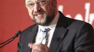 Martin Schulz durante su intervención en la cumbre que se celebra en Madrid
