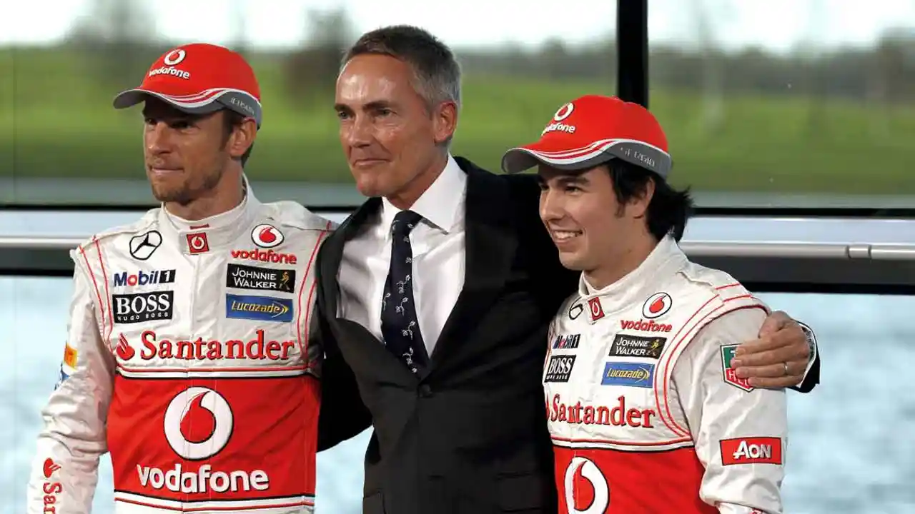 Button y Pérez con Whitmarsh