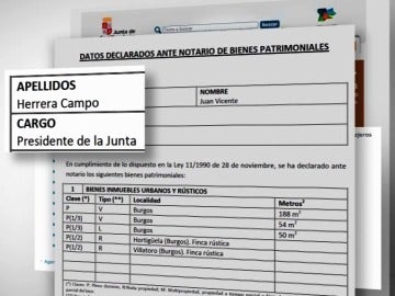 Extracto de la declaración de la renta de Juan Vicente Herrera