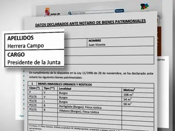 Extracto de la declaración de la renta de Juan Vicente Herrera Extracto de la declaración de la renta de Juan Vicente Herrera