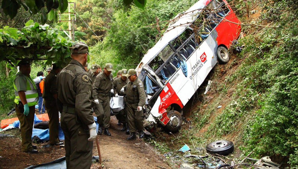 Accidente mortal de un autobús en Chile