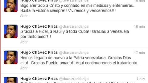 Twitter de Hugo Ch&aacute;vez