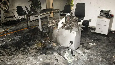 Así quedó la sucursal bancaria Así quedó la sucursal bancaria