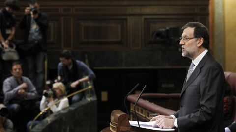 Rajoy compareciendo en el Congreso