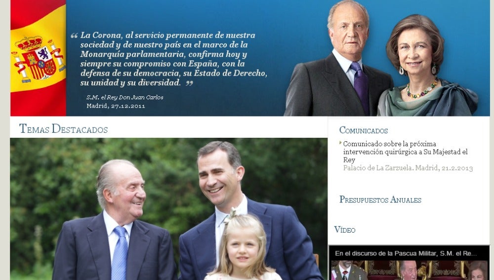 La web de la Casa Real borra el rastro de Urdangarin en sus páginas