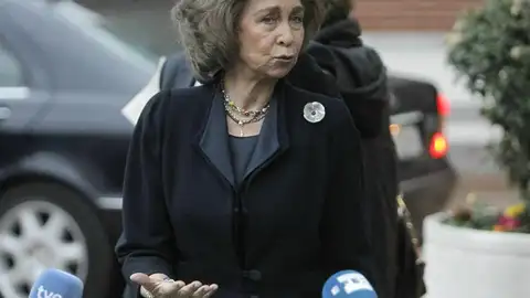 La Reina doña Sofía, tras visitar al Rey en el hospital La Reina doña Sofía, tras visitar al Rey en el hospital
