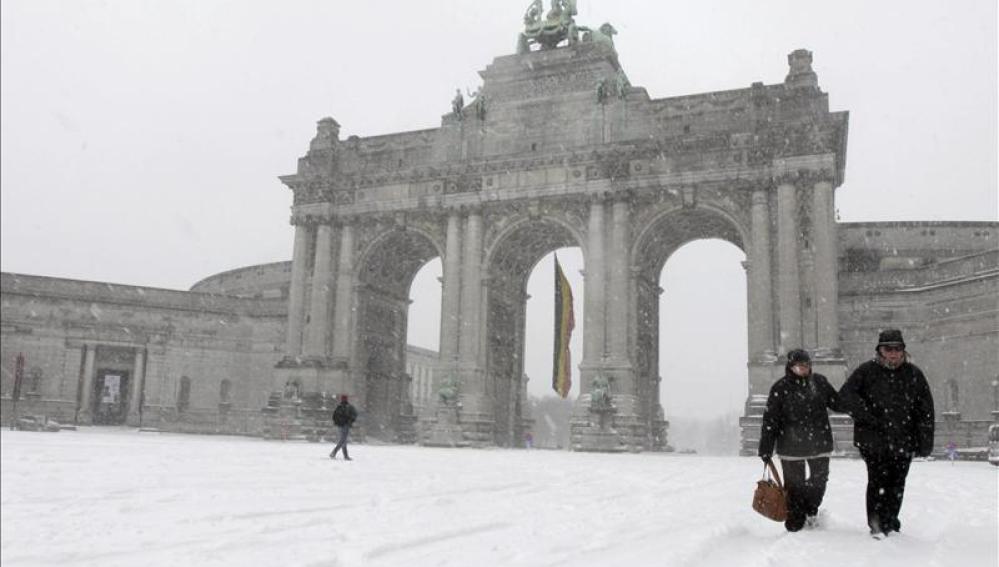 Temporal de frío en Bruselas.