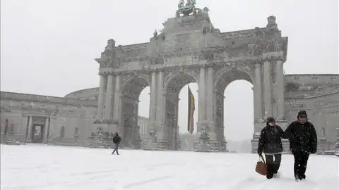 Temporal de frío en Bruselas. Temporal de frío en Bruselas.