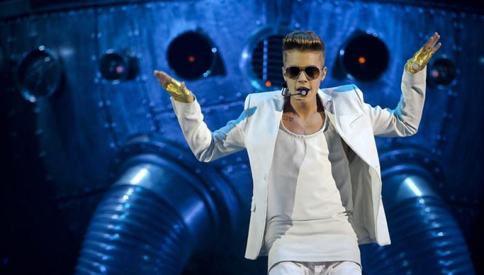 Justin Bieber durante su concierto en Madrid