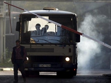 Un grupo de mineros llega a Rydultowy (Polonia).