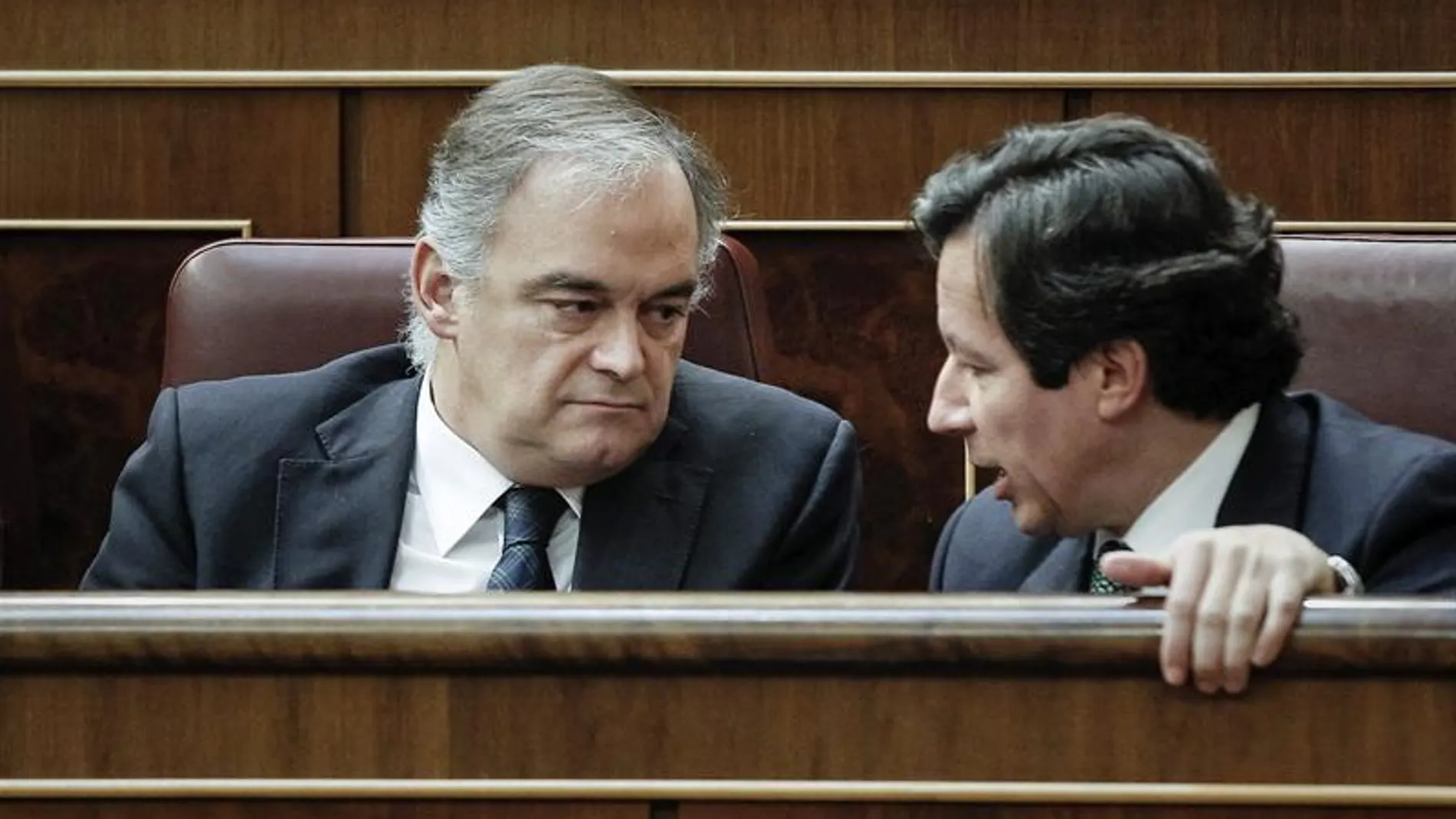 Esteban González Pons, afectado por el acoso de la PAH, charla con el portavoz del PP en el Congreso, Alfonso Alonso Esteban González Pons, afectado por el acoso de la PAH, charla con el portavoz del PP en el Congreso, Alfonso Alonso