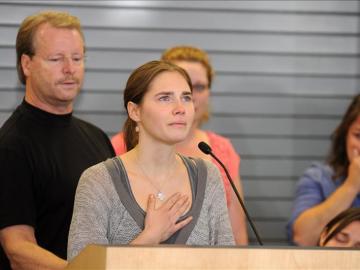 Amanda Knox durante el juicio de 2011