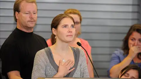 Amanda Knox durante el juicio de 2011 Amanda Knox durante el juicio de 2011