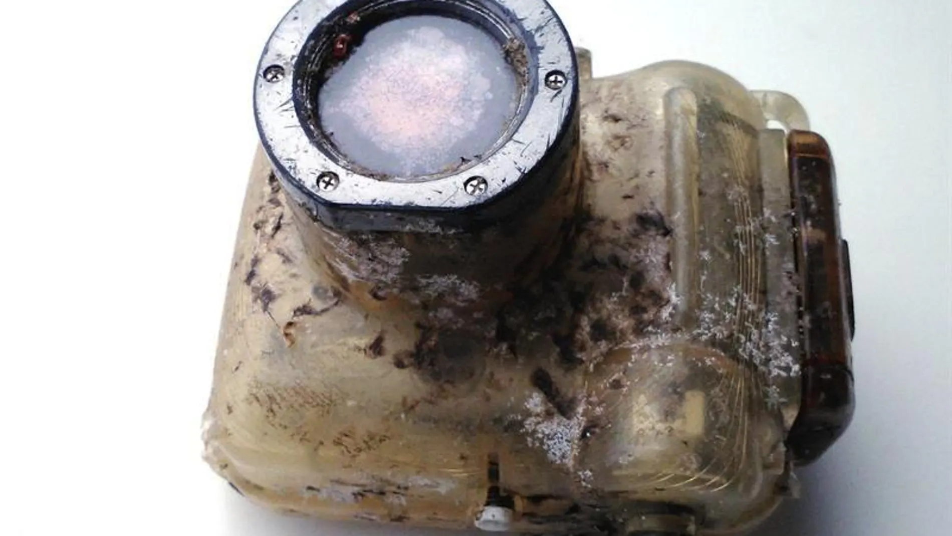 Parte delantera de la cámara de fotos subacuática encontrada en Taiwán Parte delantera de la cámara de fotos subacuática encontrada en Taiwán