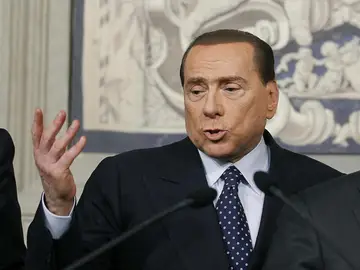 Berlusconi en su comparecencia Berlusconi en su comparecencia
