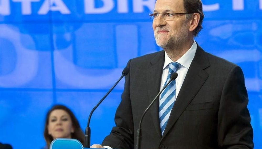 Rajoy, durante su comparecencia tras la Junta Directiva del PP