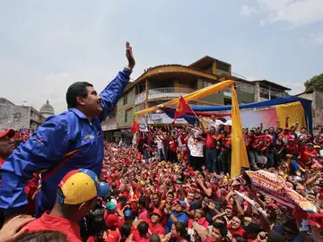 Nicolás Maduro, durante el acto electoral Nicolás Maduro, durante el acto electoral