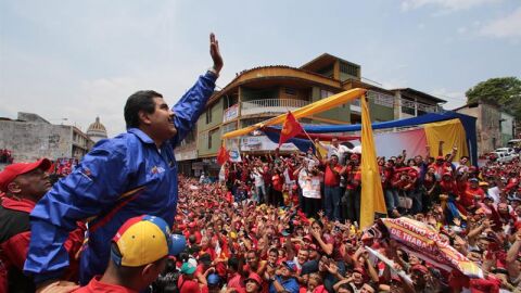 Nicol&aacute;s Maduro, durante el acto electoral