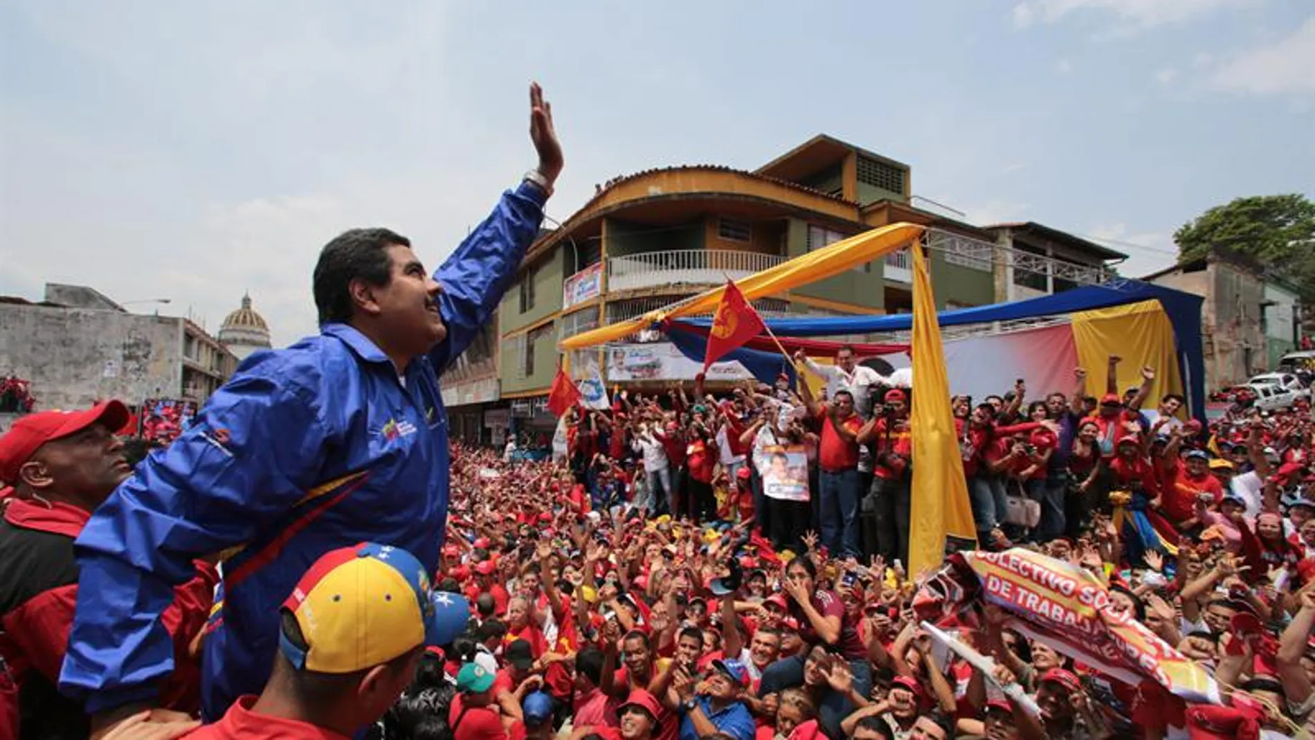 Nicolás Maduro, durante el acto electoral Nicolás Maduro, durante el acto electoral