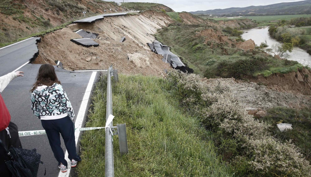 Desprendimiento de tierras en Navarra