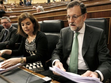 Rajoy junto a Santamaría