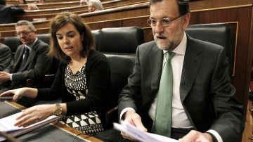 Rajoy junto a Santamaría