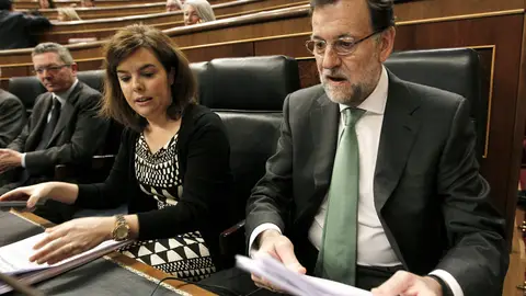 Rajoy junto a Santamaría Rajoy junto a Santamaría