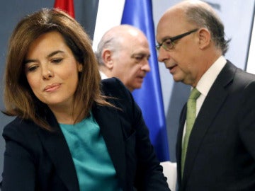 Soraya Sáenz de Santamaría, en la rueda de prensa del Consejo de Ministros