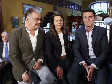 María Dolores de Cospedal, José Manuel Soria y Esteban González Pons en la clausura del debate con la sociedad María Dolores de Cospedal, José Manuel Soria y Esteban González Pons en la clausura del debate con la sociedad