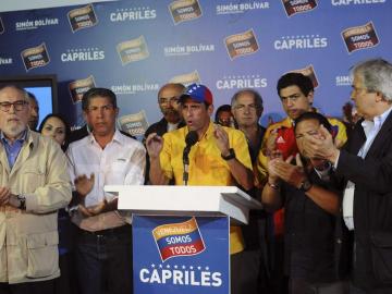 El candidato de la oposición a la Presidencia de Venezuela, Henrique Capriles