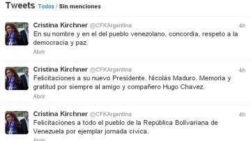 Kirchner felicita a Maduro