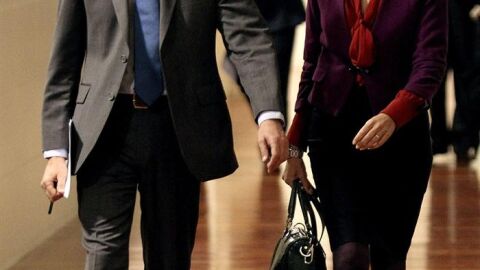La secretaria general del PP, Mar&iacute;a Dolores de Cospedal, junto al portavoz del Grupo Popular en el Congreso, Alfonso Alonso