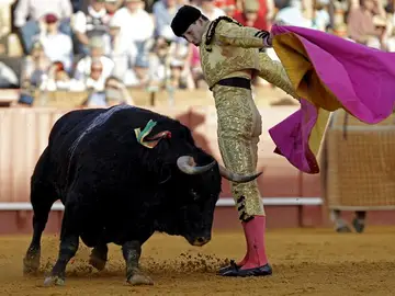 El diestro Jiménez Fortes en un quite El diestro Jiménez Fortes en un quite