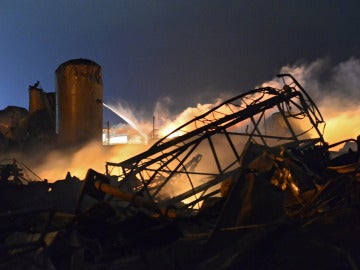 Escombros tras la explosión