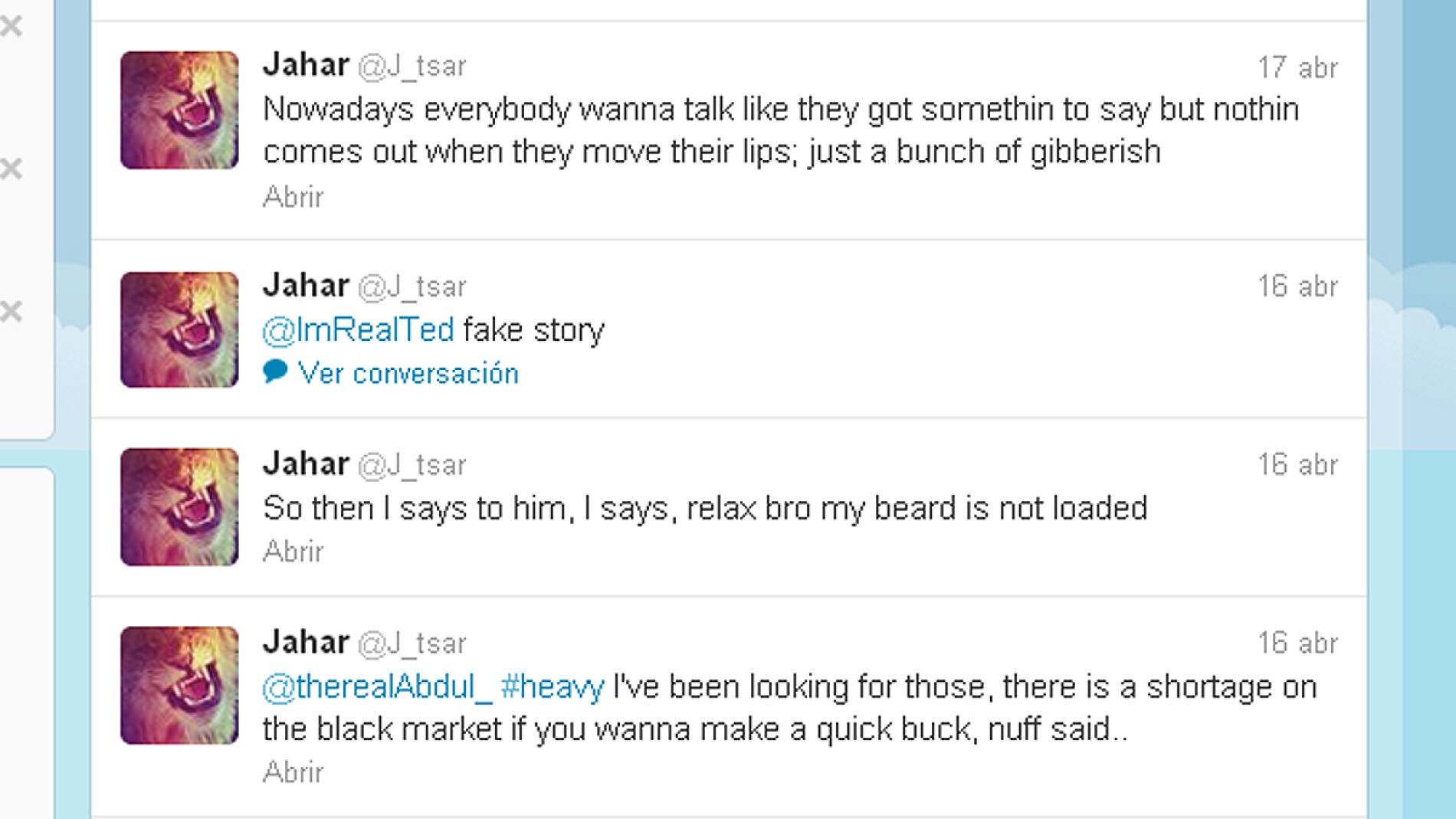 Twitter del sospechoso detenido por la Polic&iacute;a