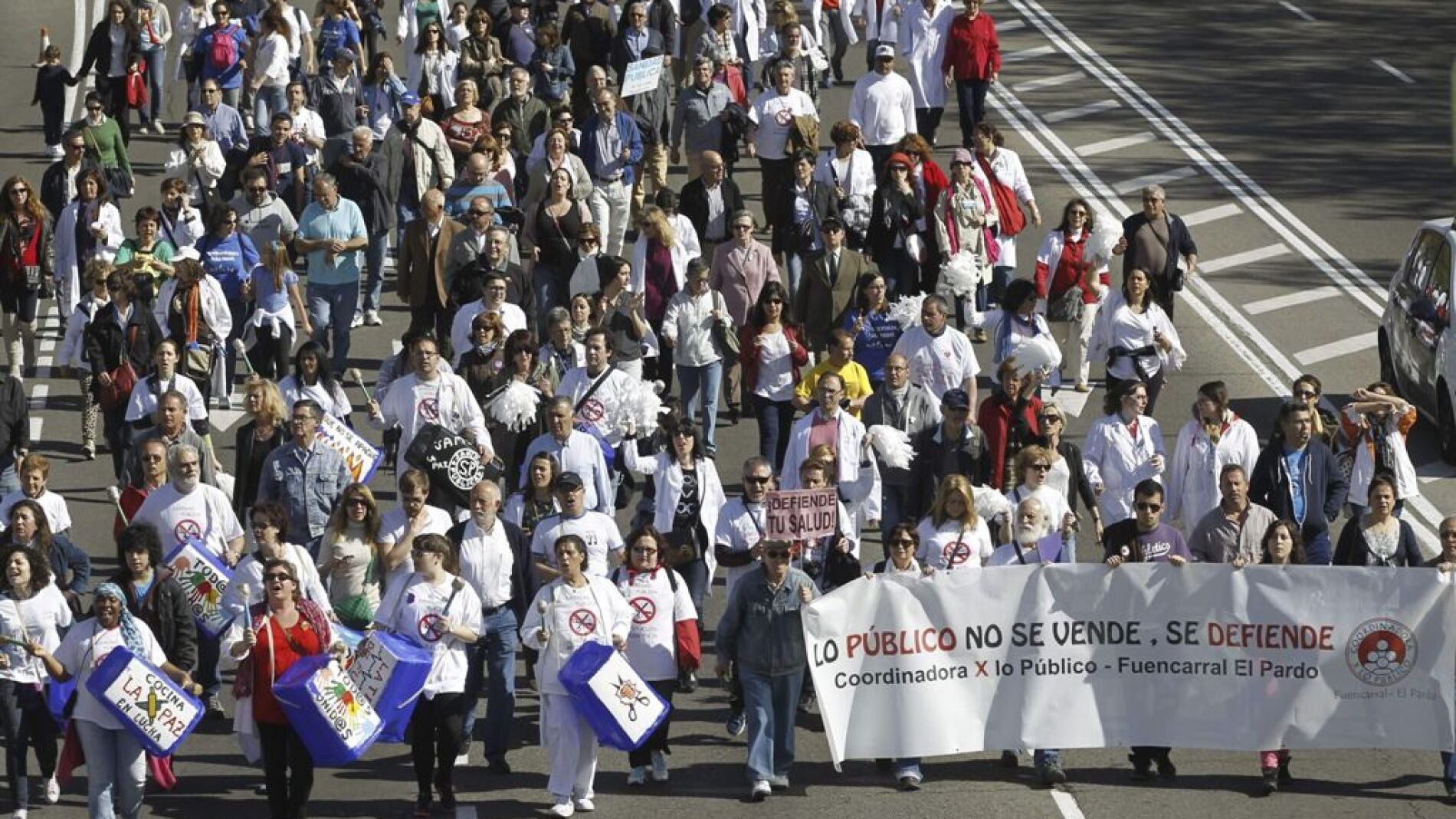 Una de las columnas de la 'marea blanca'