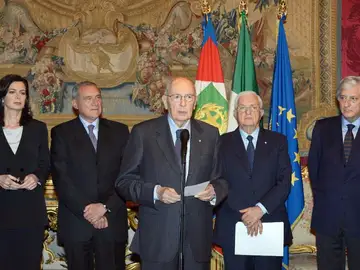 Giorgio Napolitano tras ser reelegido jefe de la República Giorgio Napolitano tras ser reelegido jefe de la República