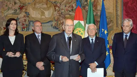 Giorgio Napolitano tras ser reelegido jefe de la República Giorgio Napolitano tras ser reelegido jefe de la República