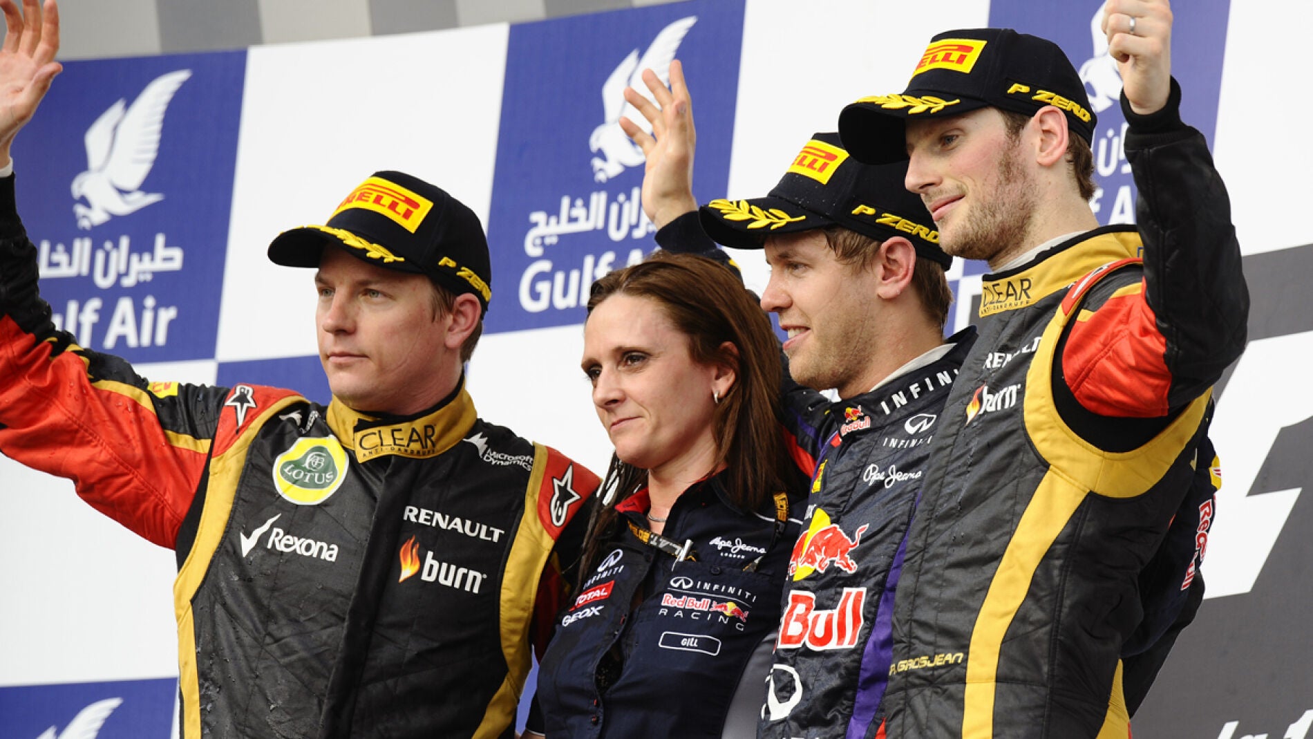El podio del GP de Bar&eacute;in