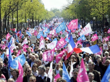 Manifestantes en París