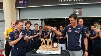 Mark Webber cumple 200 carreras en Baréin