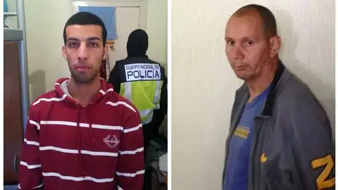 Fotos de Nou Mediouni, de origen argelino, detenido en Zaragoza y Hassan El Jaaouani, de origen marroquí, arrestado en Murcia Fotos de Nou Mediouni, de origen argelino, detenido en Zaragoza y Hassan El Jaaouani, de origen marroquí, arrestado en Murcia