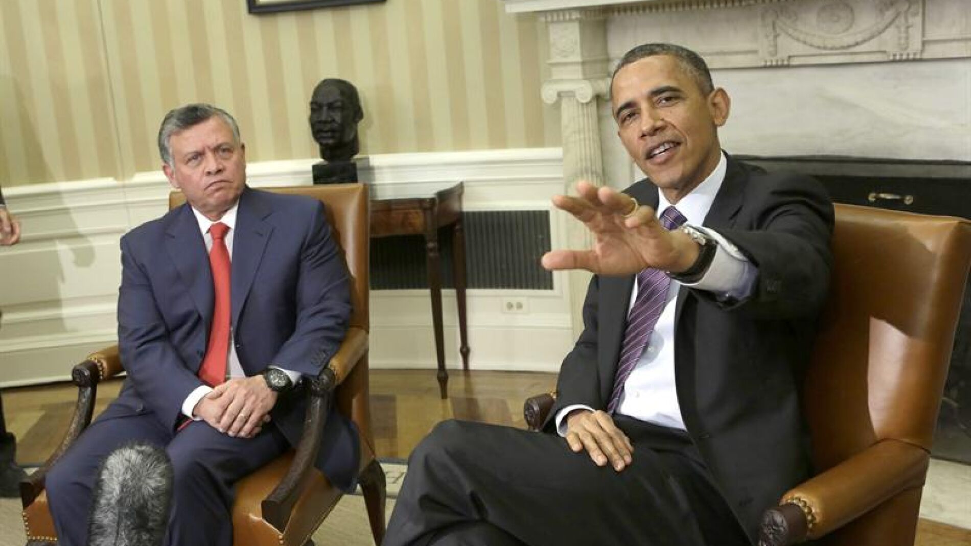 Barack Obama junto al rey de Jordania, Abdala II