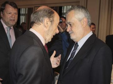 Alfredo Pérez Rubalcaba junto a José Antonio Griñán